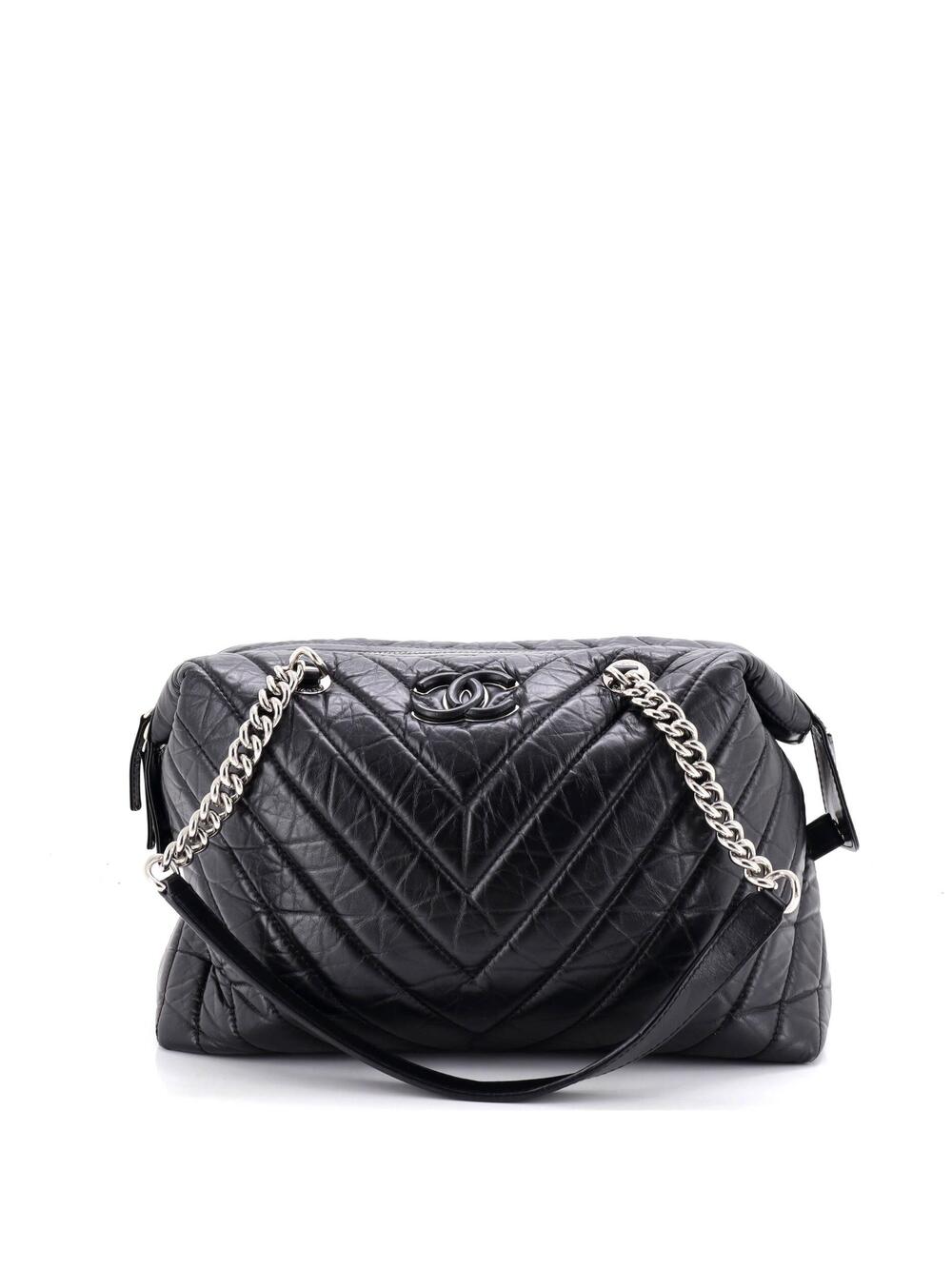 Chanel Cc Bowling Bag Chevron Aged #343050C27B